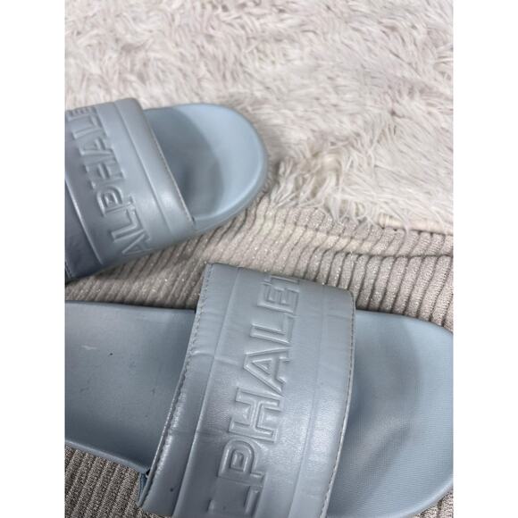 Alphalete Shoes Mens Size 9 Light Gray Slides Sandals Embossed Logo Pool Casual - Picture 5 of 10